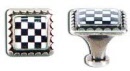 checkerboard knob - ant. silver