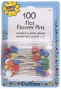 100 flat flower pins